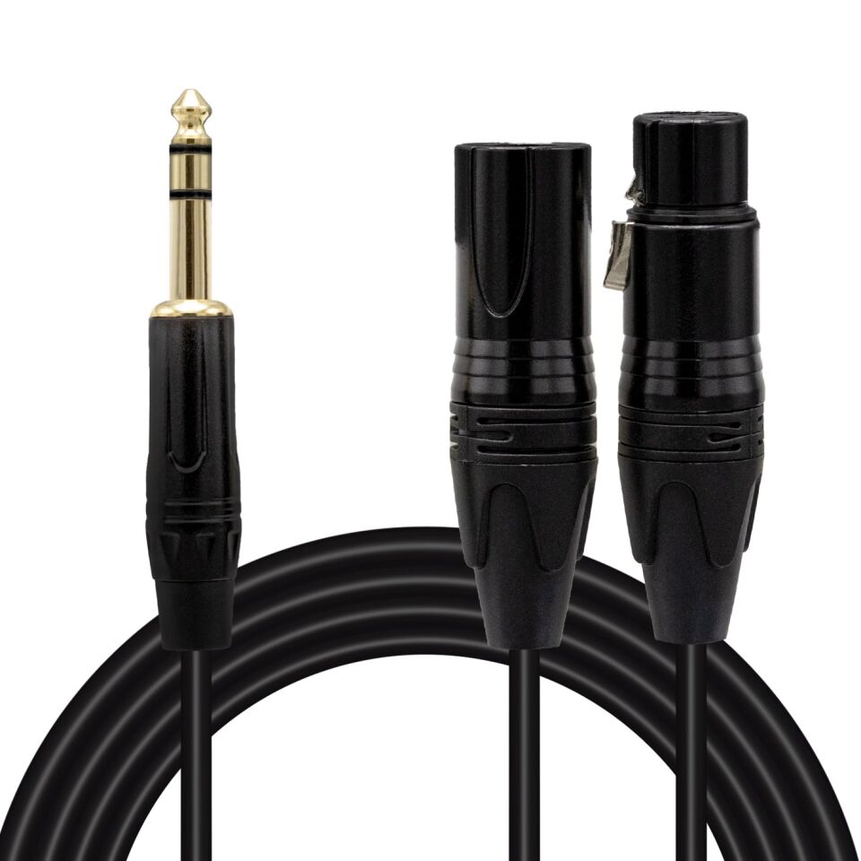 Ayt Powermaster LD390A Canon Erkek Dişi 6.3mm Stereo Erkek 1.5 Metre Kablo Ses Kablosu