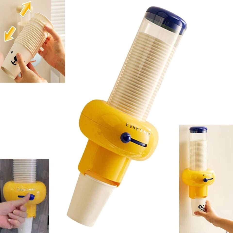 Sunup SN-29919 Kendinden Yapışkanlı Plastik - Karton Bardak Tutucu Dispenseri