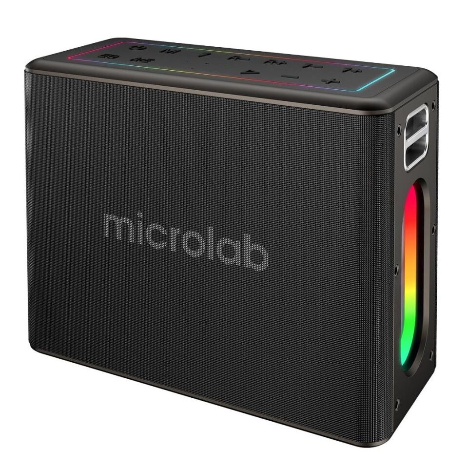 Microlab M60 Vega 100W RGB 2 Adet Kablosuz Mikrofonlu Bluetooth Karaoke Hoparlör (15.000Mah Batarya)