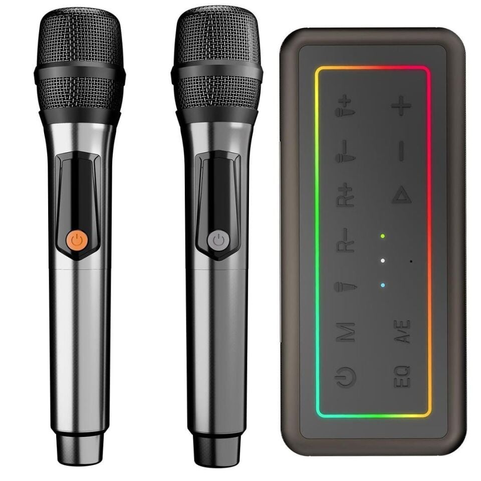 Microlab M60 Vega 100W RGB 2 Adet Kablosuz Mikrofonlu Bluetooth Karaoke Hoparlör (15.000Mah Batarya)