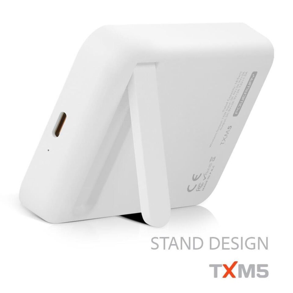 Powerway 5.000Mah PD15W Magsafe Kablosuz Wireless Taşınabilir Şarj Cihazı Beyaz Powerbank TXM5