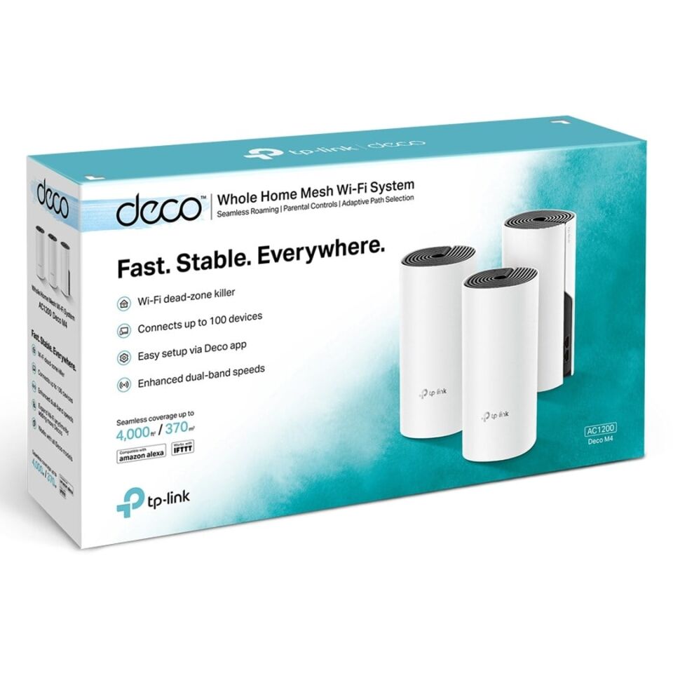 TP-Link Deco M4 3'Lü Paket AC1200 Tüm Evi Kapsayan Mesh Wi-Fi Sistemi