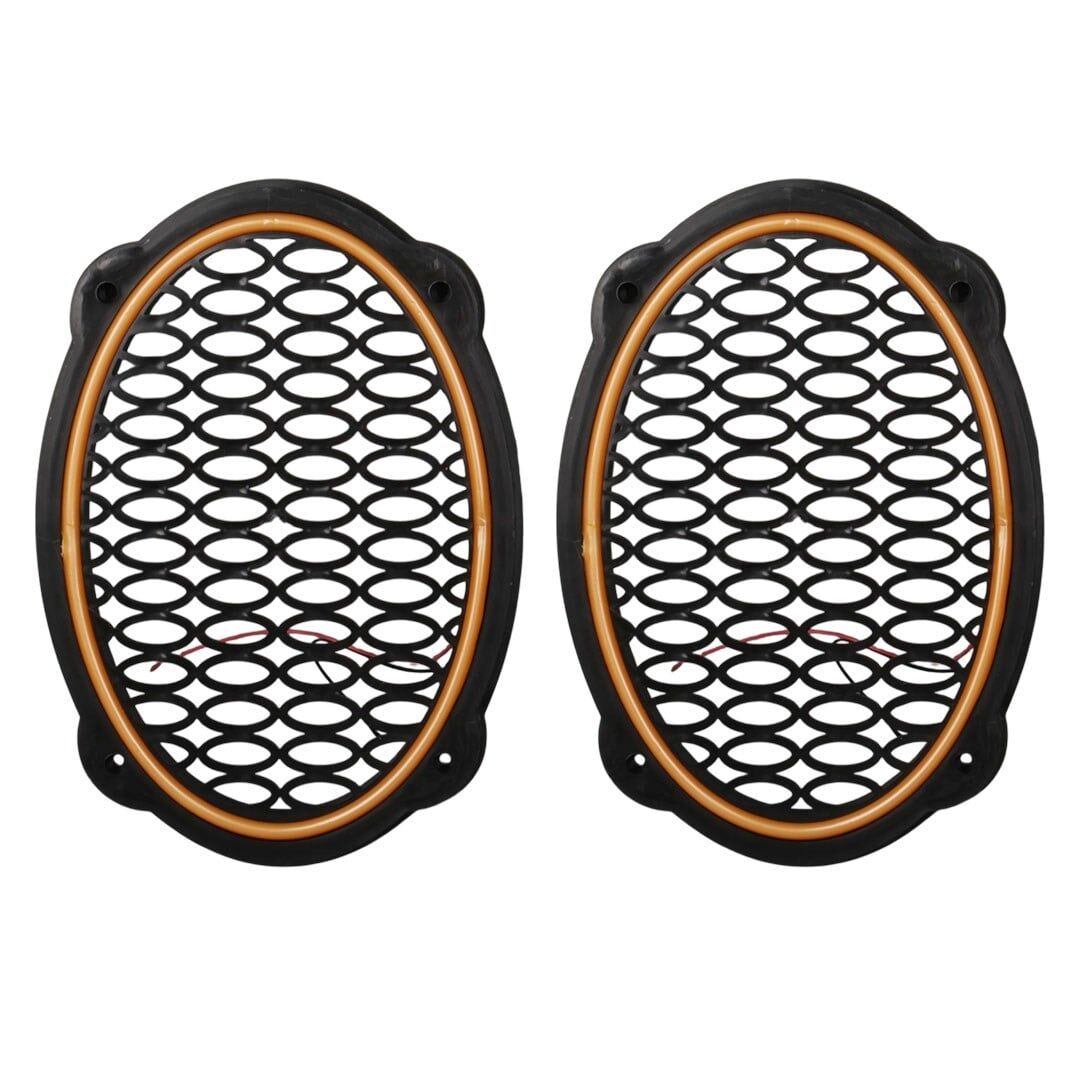 Poke PK-5052 Oval Hoparlör Kapağı Turuncu LED Sabit (2'Li Paket)