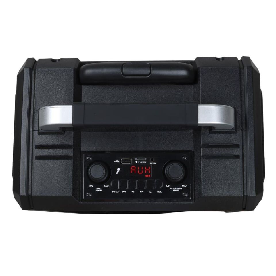 Shile SL-2017 50 Watt Taşınabilir Seyyar Aktif Amfi Hoparlör Kablosuz EL + Yaka Mikrofonlu USB+SD+BT Kumandalı