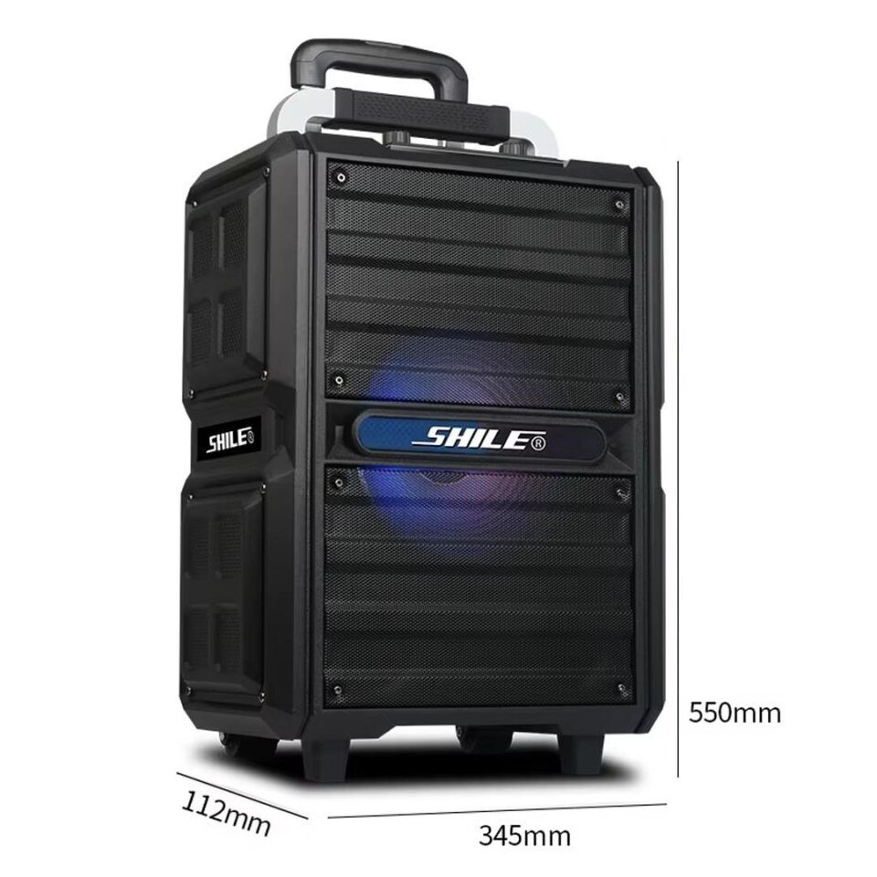 Shile SL-2017 50 Watt Taşınabilir Seyyar Aktif Amfi Hoparlör Kablosuz EL + Yaka Mikrofonlu USB+SD+BT Kumandalı