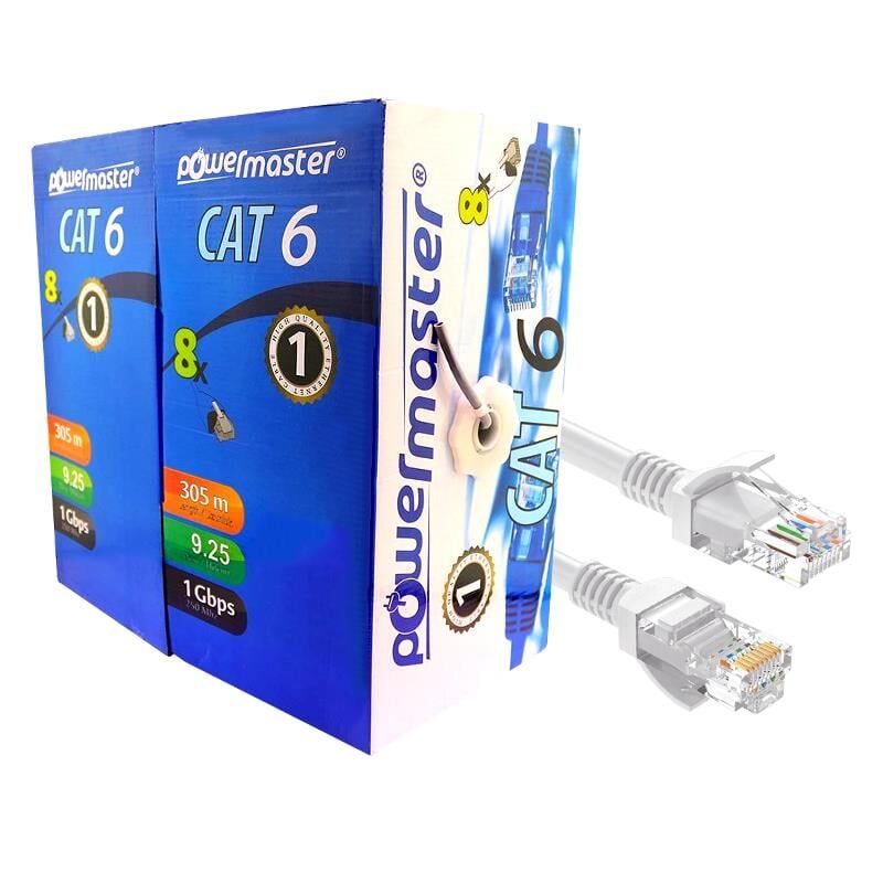 Powermaster 25 AWG Cat6 Ethernet Network Kablosu İnternet Kablosu 1 Gbps 250 Mhz Kadar Daha Yüksek Verim Sağlar