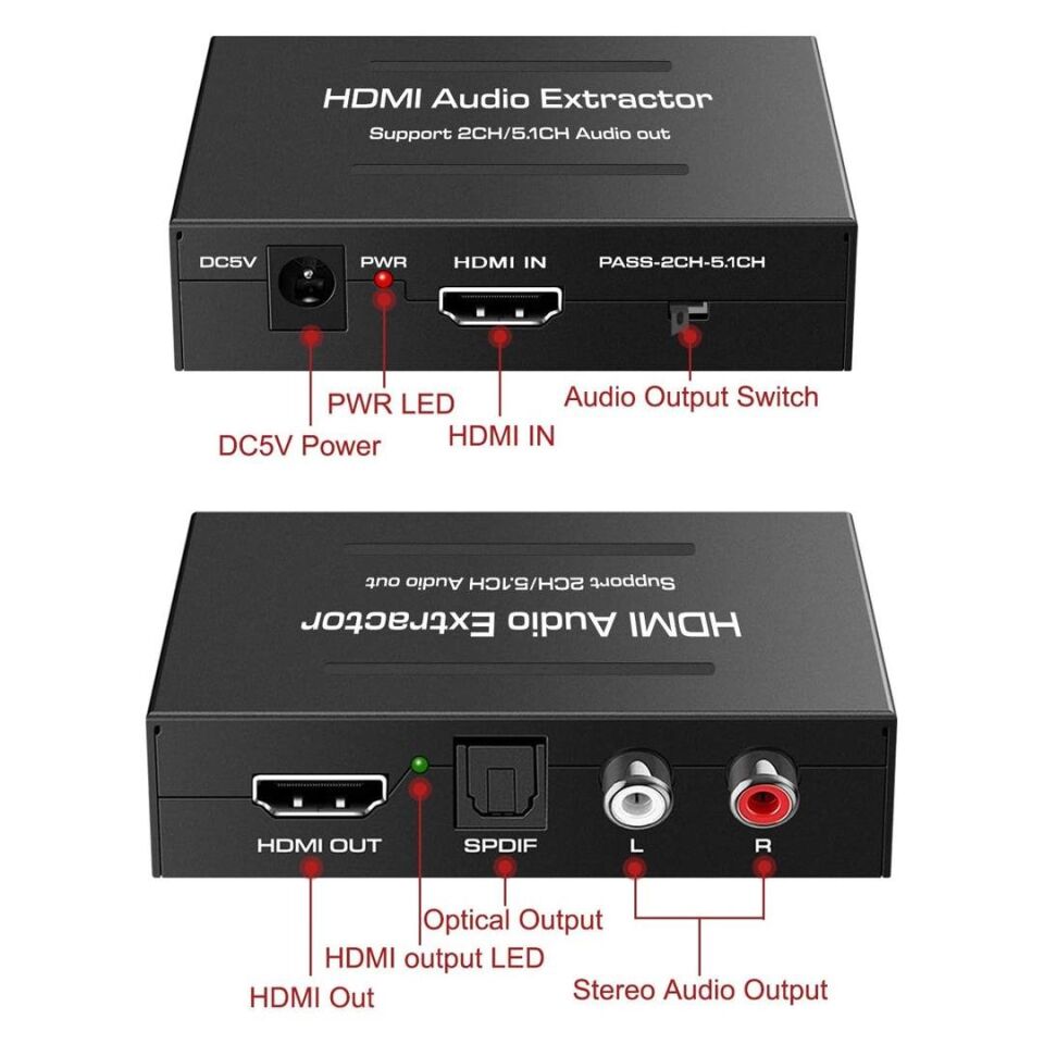 Ayt Powermaster PM-2619 4K HDMI TO HDMI SPDIF - L R Ses Ve Görüntü Ayırıcı Çevirici