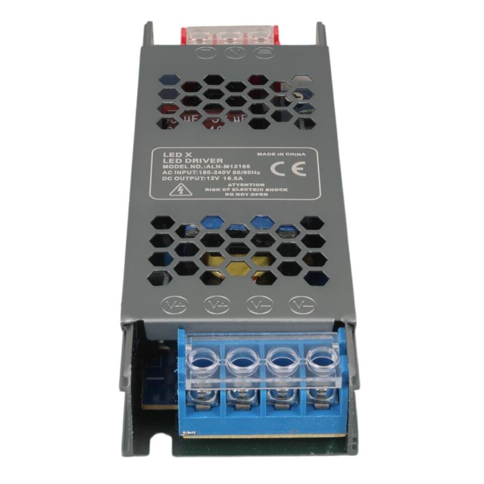 Ledx ALN-M12165 12 Volt 16.5 Amper 72X24x12mmultra Slim Metal Kasa Adaptör