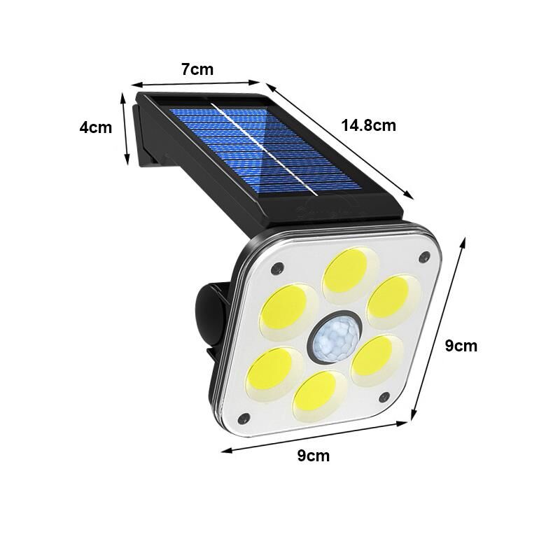 Ayt Powermaster LF-1750A 54 Cob Ledli 3 Modlu Sensörlü Solar Güneş Enerjili Duvar Lambası Bahçe Aydınlatma