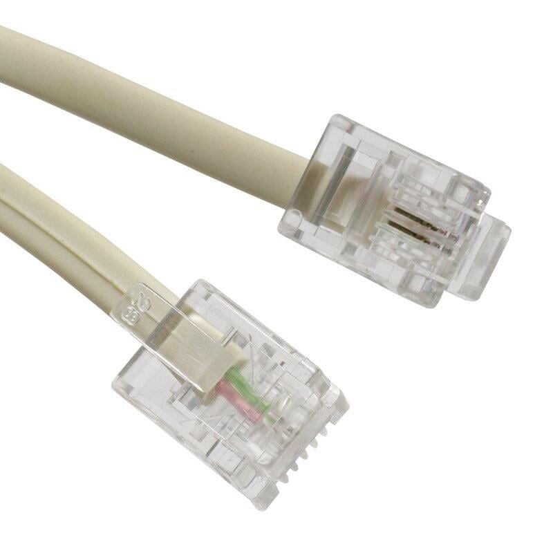 Telefon Hat Kablosu 10 Metre 2 Pin Soketli Jack Soketleri Takılı Hazır Sabit Telefon Kablosu