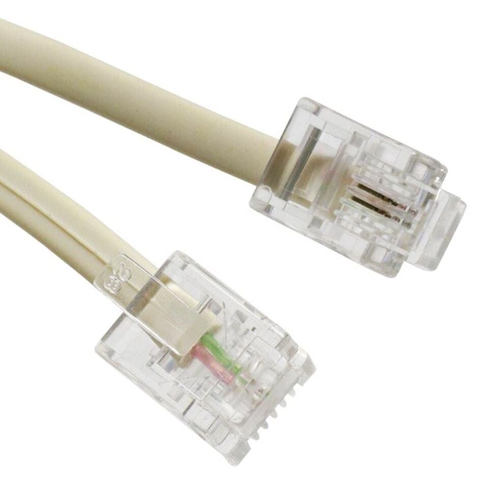 Telefon Hat Kablosu 10 Metre 2 Pin Soketli Jack Soketleri Takılı Hazır Sabit Telefon Kablosu