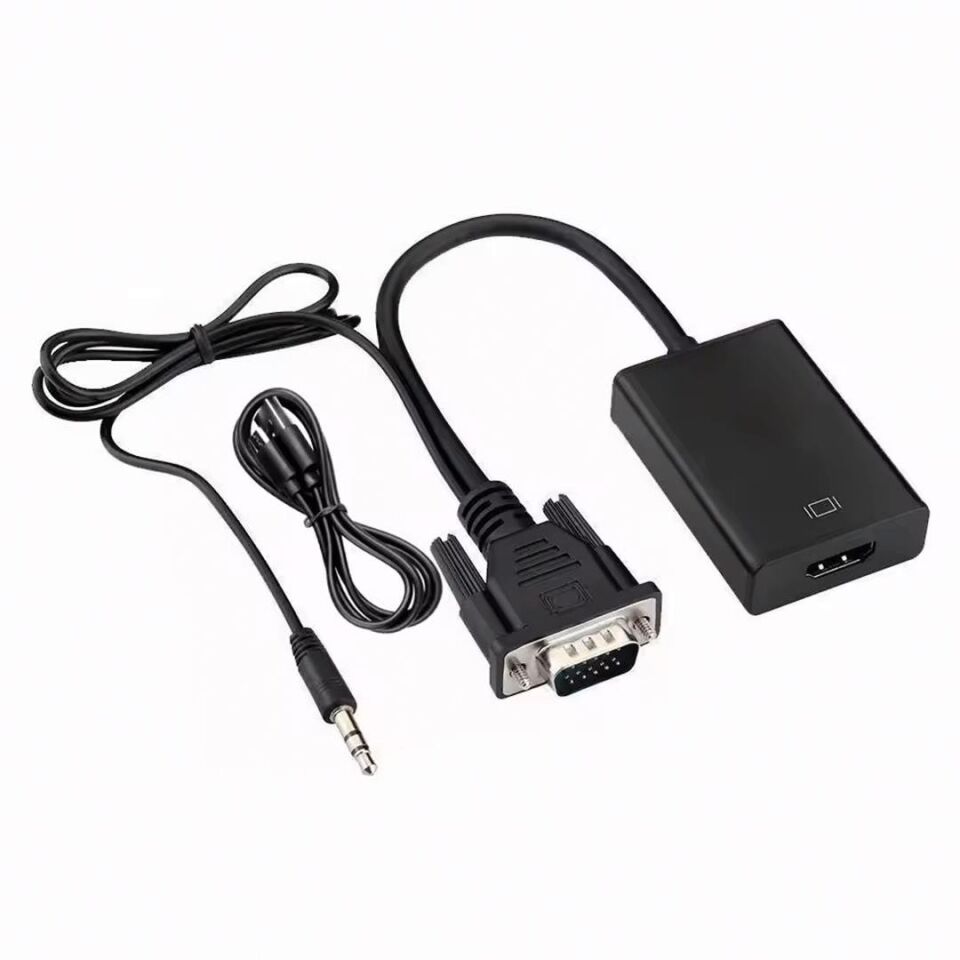 X-Level XCC7804 Ses Girişli VGA TO HDMI Dönüştürücü (45 CM AUX Kablo 15 CM VGA Kablo)