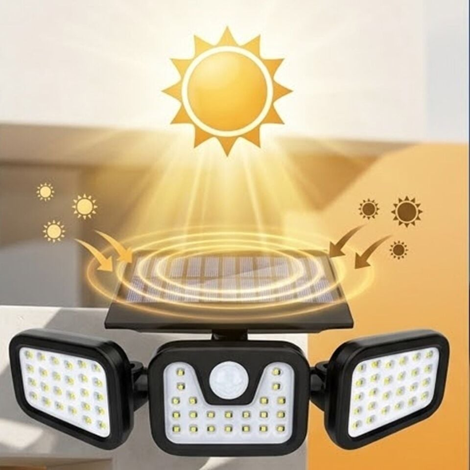Powermaster MX-W771A Sensörlü 3 Modlu 74 Ledli Solar Aydınlatmalı Duvar Lambası