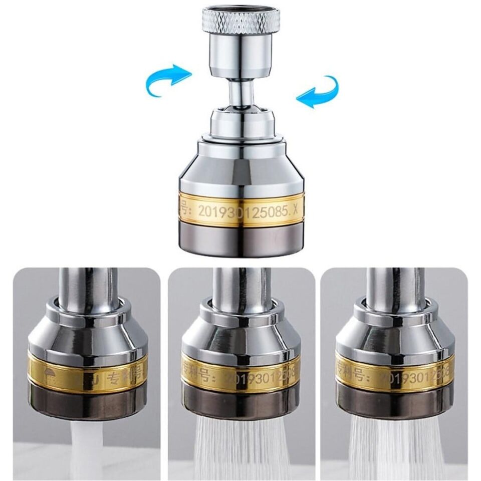 Sunup SN-29319 Üç Kademe Hız Ayarlı Su Akış Kontrollü Musluk Başlığı