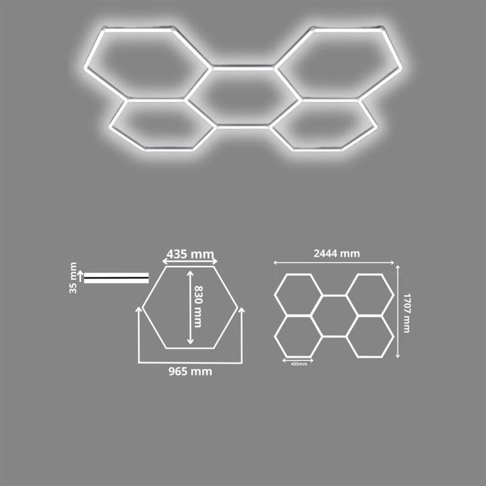 Ayt Ledx AL-RW7226 Altıgen Petek 240W Beyaz Led Armatür Profesyonel Sınıf Aydınlatma Performansı Vitrin Lambası
