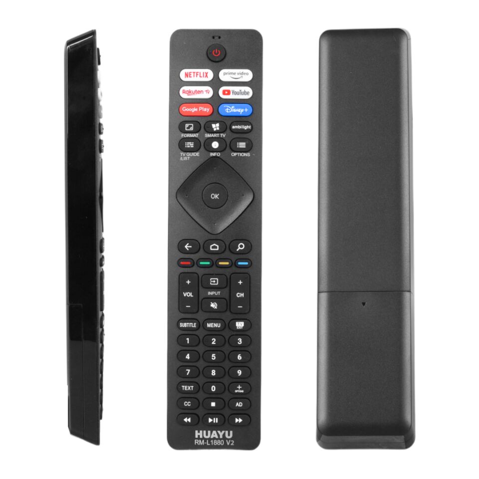 Huayu RM-L1880 Philips Netflix Prime Video Rakuten Tv Google Play Vudu Youtube Tuşlu Led Tv Kumanda