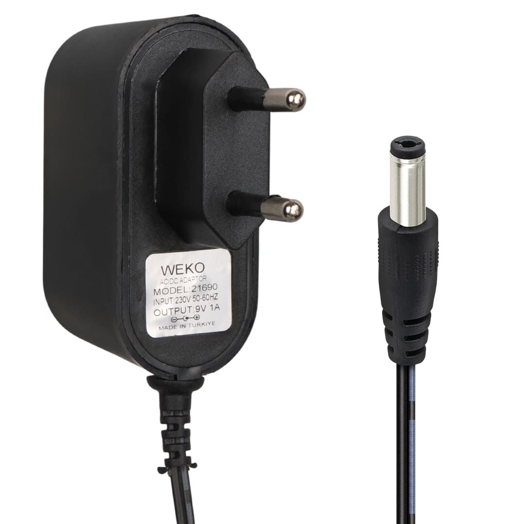 Weko 9 Volt 1 Amper 5.5*2.5 Uçlu Priz Tipi Adaptör