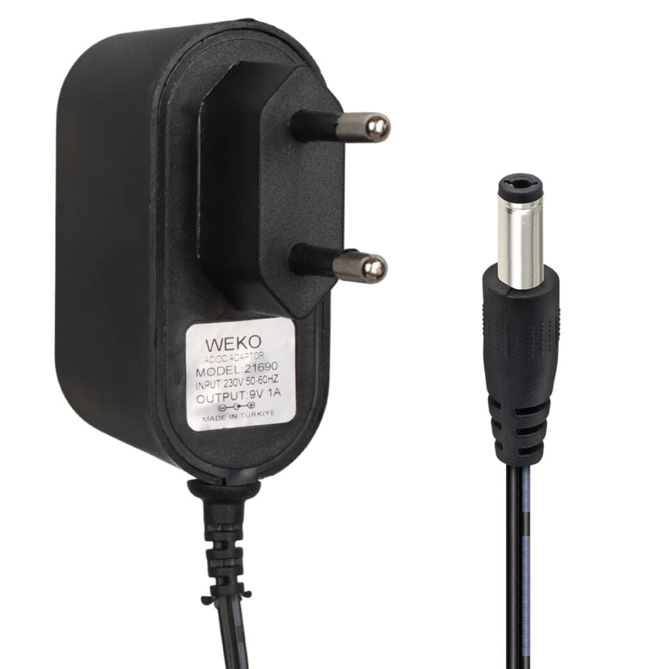 Weko WK-21690 9 Volt 1 Amper 5.5*2.5 Mm Uçlu Priz Tipi Adaptör