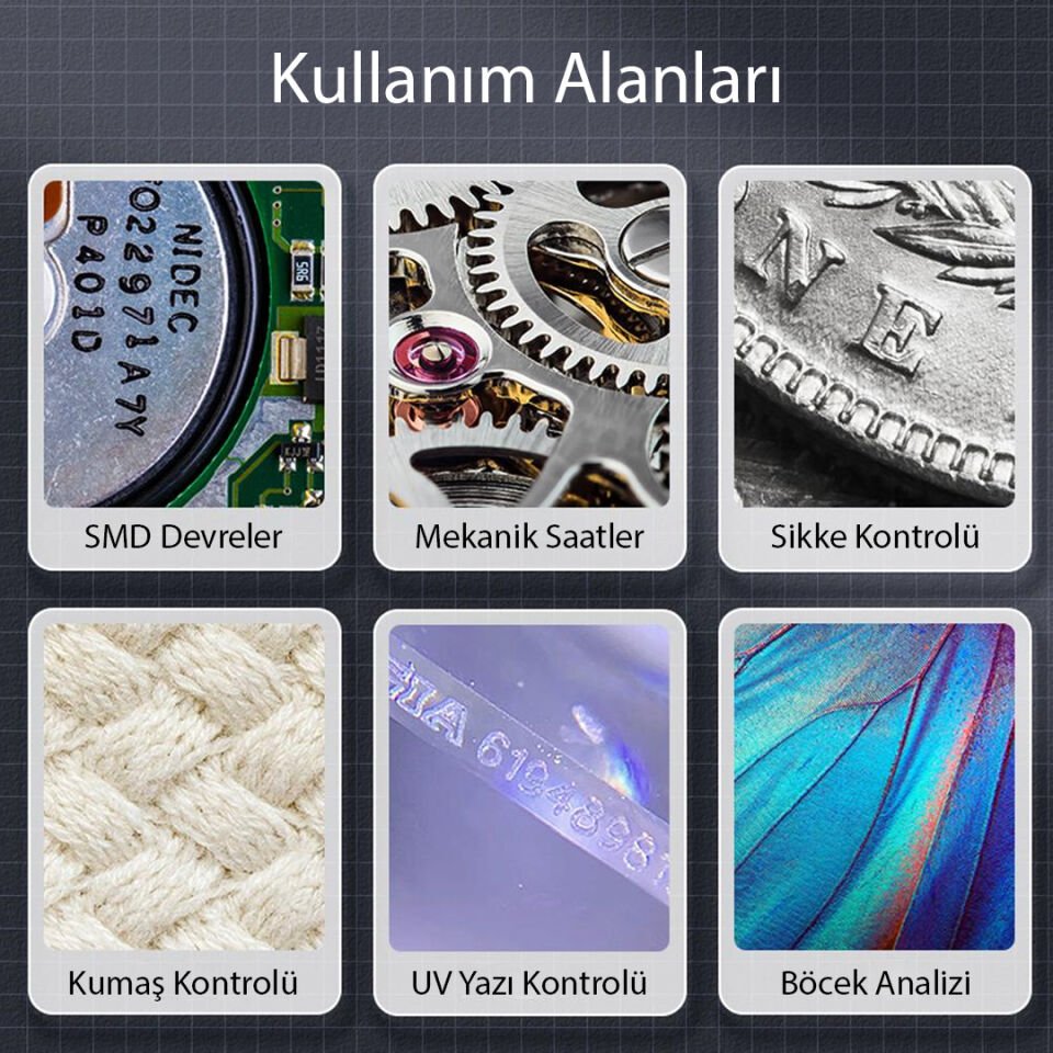 Ayt Powermaster PM-26234 Dijital Macro Kameralı Profesyonel Tamirci Mikroskop Kendinden Ekranlı 500x Zoom Hassas İş
