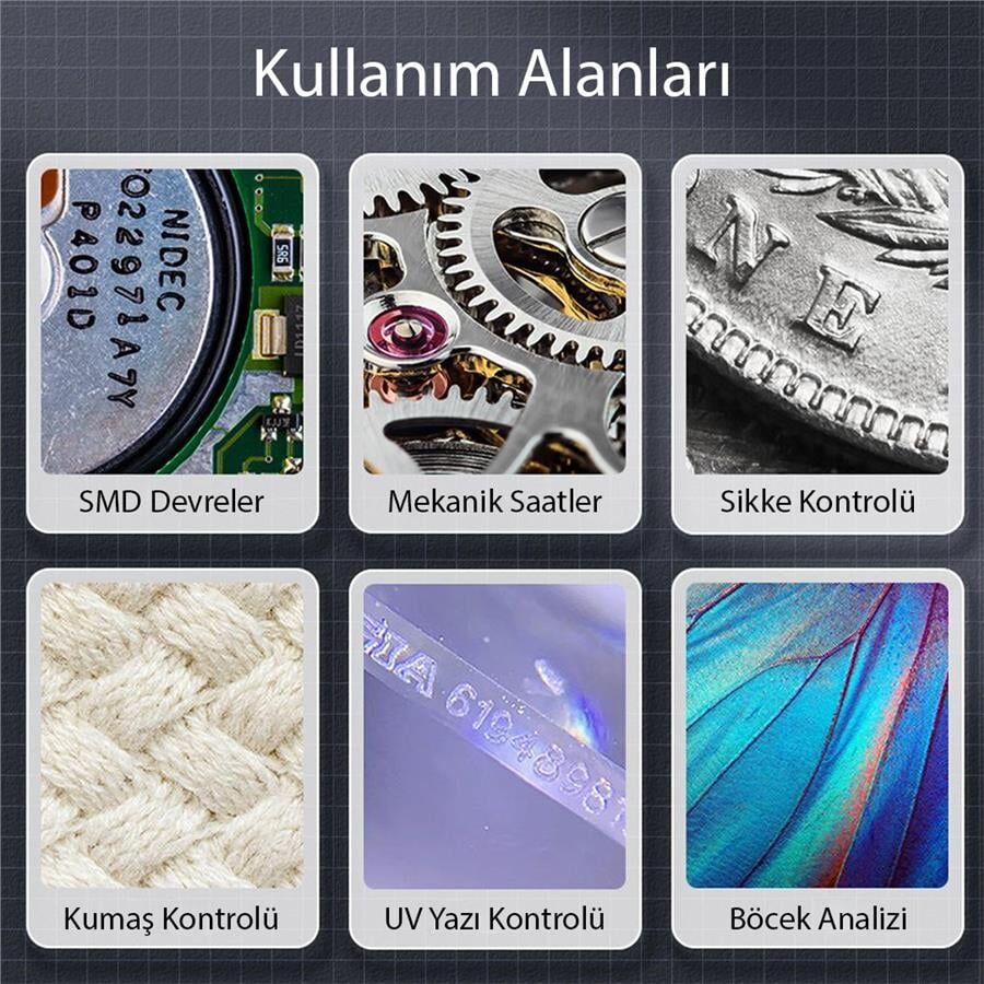 Ayt Powermaster PM-26234 Dijital Macro Kameralı Profesyonel Tamirci Mikroskop Kendinden Ekranlı 500x Zoom Hassas İş