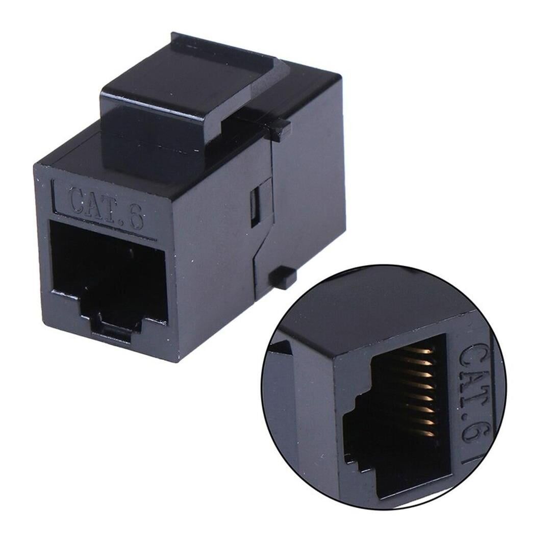 Ayt Powermaster PM-25454 RJ45 Cat6 Dişi Dişi 8P-8C Ara Kaplin Coupler Adaptör Siyah İnternet Kablosu Birleştirici Ek