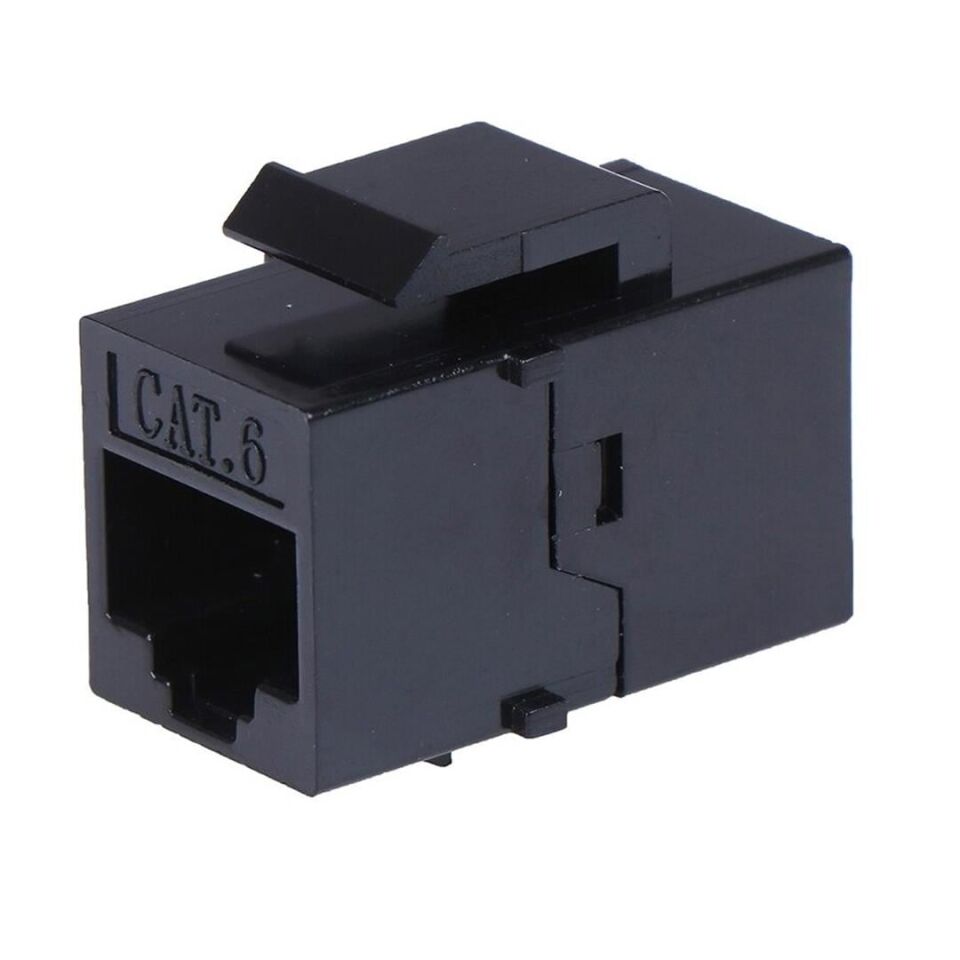 Ayt Powermaster PM-25454 RJ45 Cat6 Dişi Dişi 8P-8C Ara Kaplin Coupler Adaptör Siyah İnternet Kablosu Birleştirici Ek