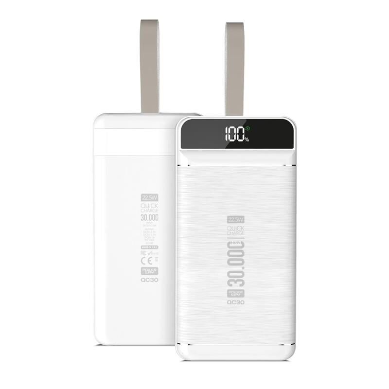 Ayt Powerway QC30 Powerbank 30000 Mah Pd22.5W 3 Usb Dijital Ekranlı Şarj Güç Bankası Işıklı 168x83x33 mm