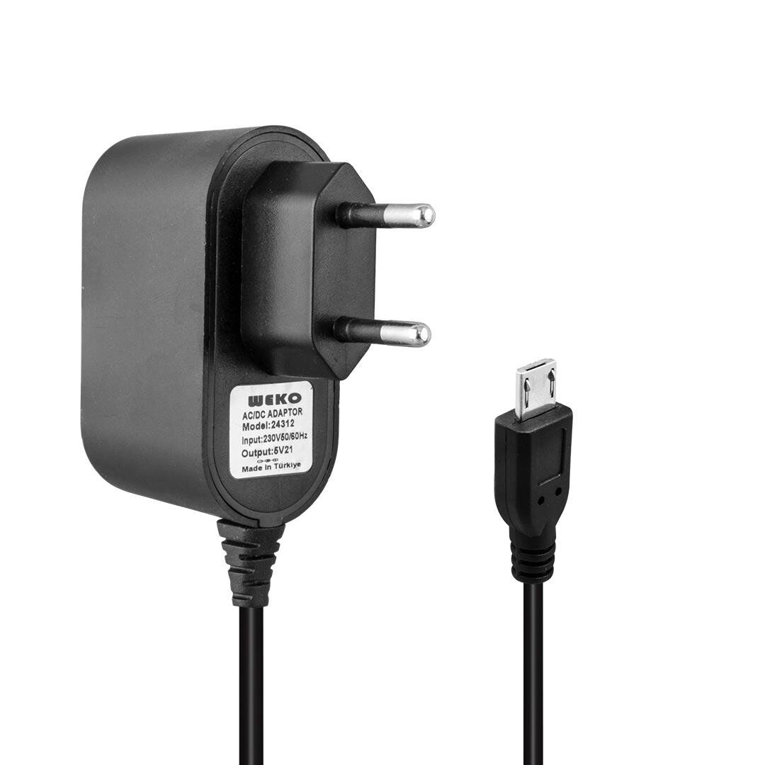 Ayt Weko 5 Volt 1 Amper Micro Usb Uçlu Yerli Üretim Priz Tipi Adaptör Şarj Aleti Cihazı