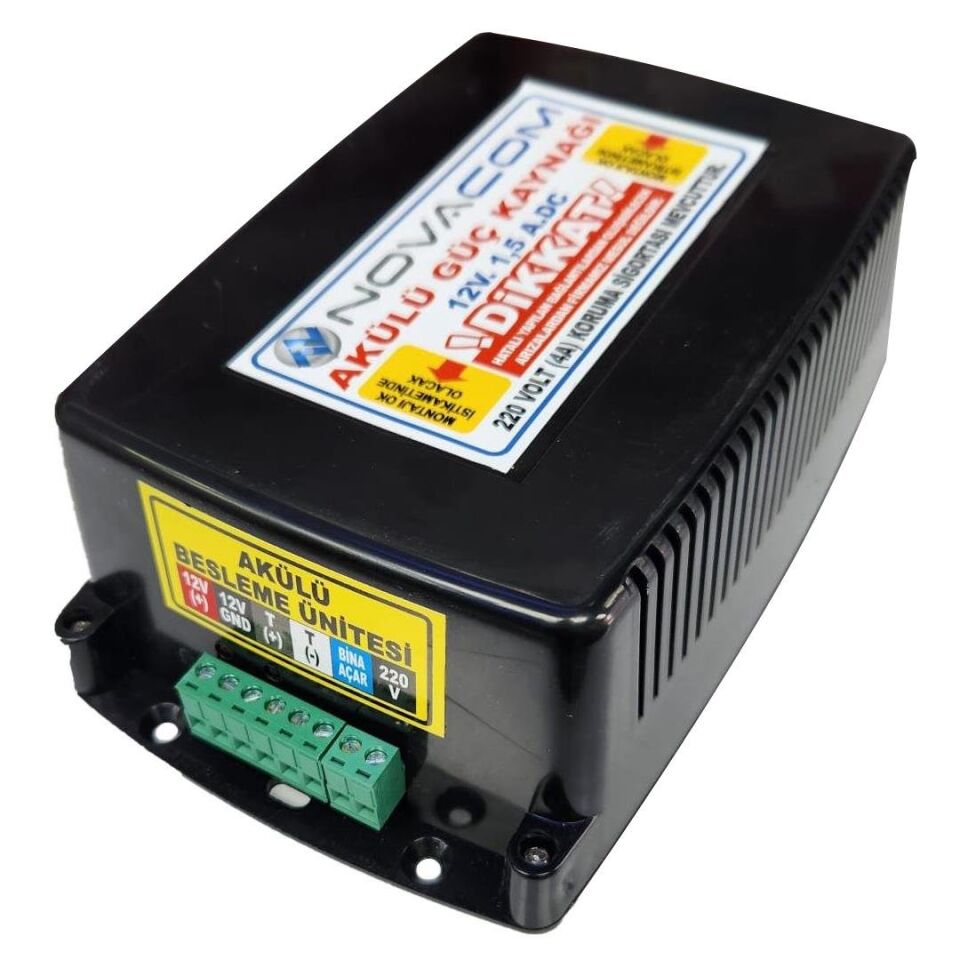 Novacom NVC-AKD Akıllı Kilit Akülü 12 Volt 1.5 Amper Güç Kaynağı