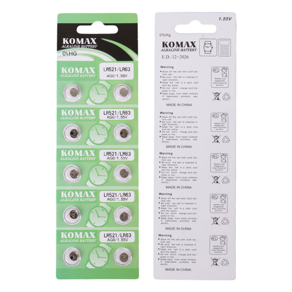 Ayt Komax AG-0 Alkalin LR521 379 Düğme Pil 10'lu Paket