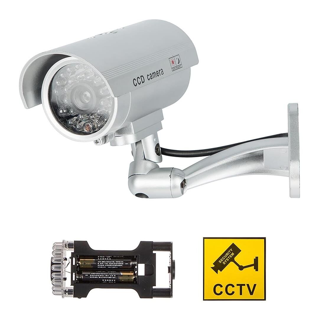 Powermaster Kırmızı Ledli Caydırıcı Sahte Maket Kamera Pilli Yanıp Sönen Işık Dış Mekan İçin Uygun