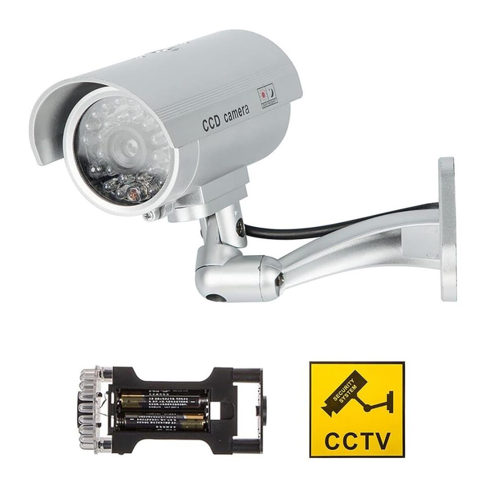 Powermaster Kırmızı Ledli Caydırıcı Sahte Maket Kamera Pilli Yanıp Sönen Işık Dış Mekan İçin Uygun