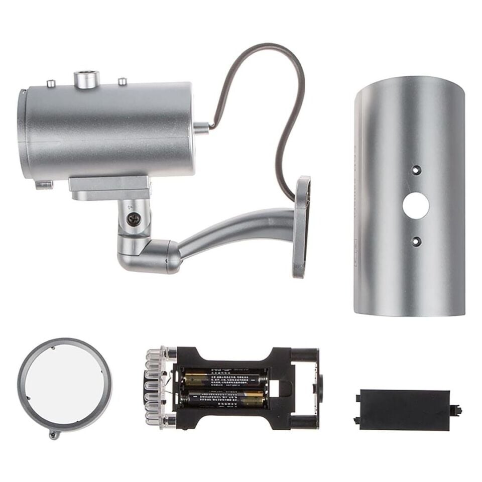 Powermaster Kırmızı Ledli Caydırıcı Sahte Maket Kamera Pilli Yanıp Sönen Işık Dış Mekan İçin Uygun