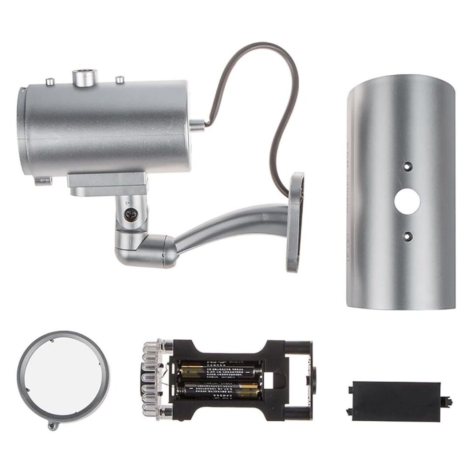 Powermaster Kırmızı Ledli Caydırıcı Sahte Maket Kamera Pilli Yanıp Sönen Işık Dış Mekan İçin Uygun