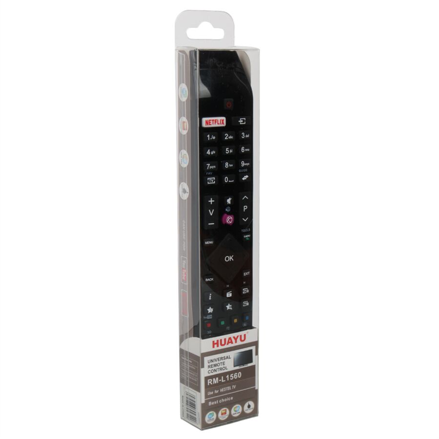 Huayu RM-L1560 Vestel - Hitachi Netflix Ve Youtube Tuşlu Akıllı LED TV Kumandası