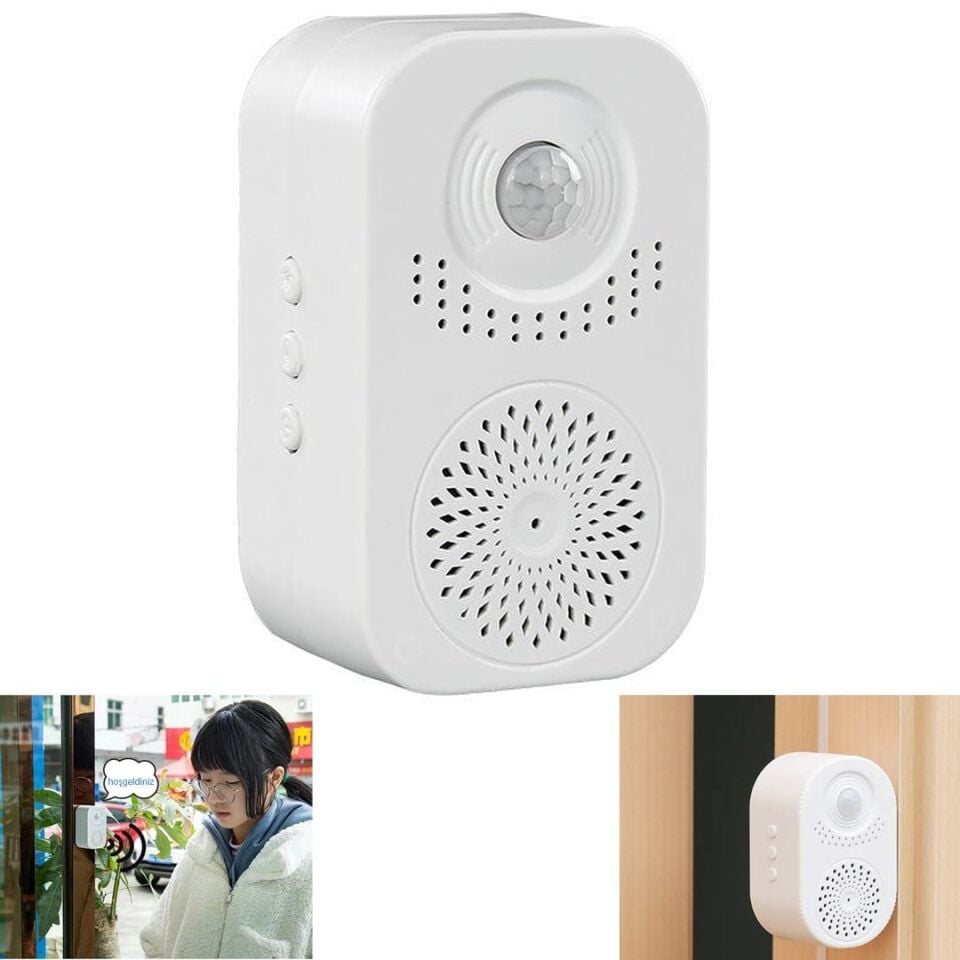 Powermaster PM-29670 Dc 5V Şarjlı Sesli İkaz Akıllı Hareket Sensörlü Kapı Zili