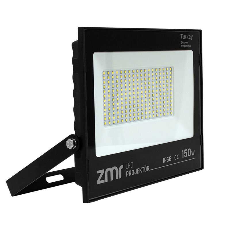 Powermaster 150 Watt 220 Volt 6500K Işık Açısı Siyah Slim Kasa Beyaz Led Projektör Lamba Dış Mekan Aydınlatma