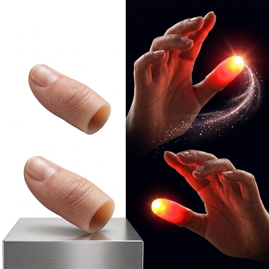 Sunup Sn-24882 Profesyonel Kirmizi LED Işikli Sihirbazlik Baş Parmaği Seti