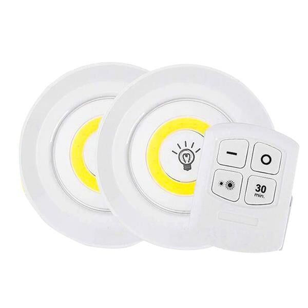 Ayt Cob Led Kabin Ampul Kumandalı 2 li Tezgah Altı Aydınlatma Pilli Dolap İçi Lamba