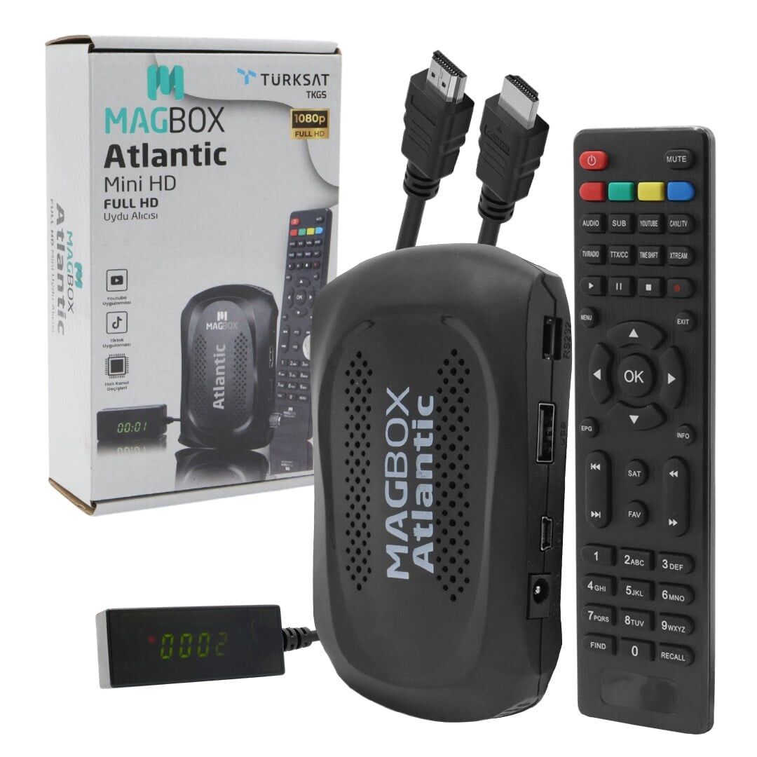 Magbox Atlantic Display Gözlü Tkgs'li 1080P Full HD Mini Uydu Alıcısı