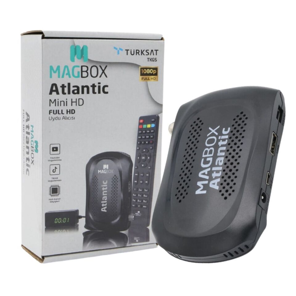 Magbox Atlantic Display Gözlü Tkgs'li 1080P Full HD Mini Uydu Alıcısı