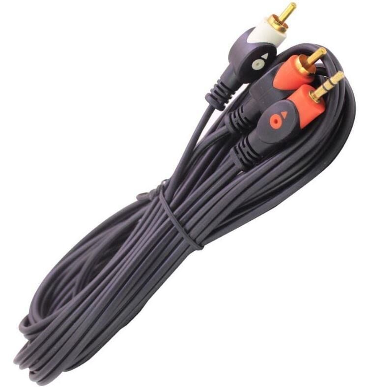 2 RCA 3.5mm Stereo Kablo 10 Metre Ses Kablosu