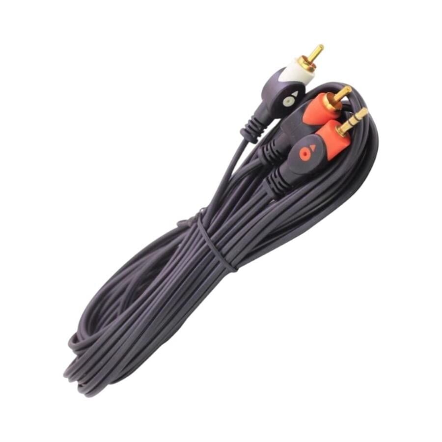 2 RCA 3.5mm Stereo Kablo 10 Metre Ses Kablosu