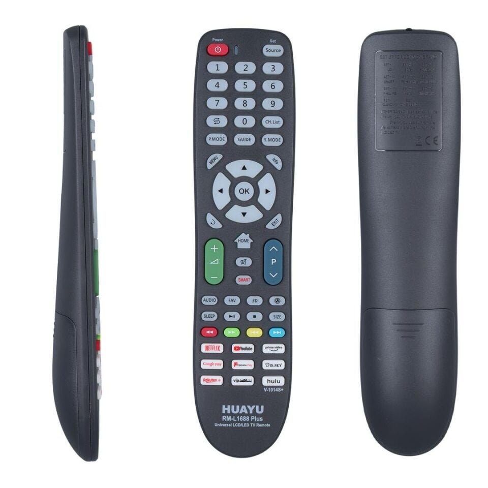 HUAYU RM-L1688 (V-1014S) NETFLIX-YOUTUBE-PRIME VIDEO-GOOGLE PLAY TUŞLU LCD LED TV UNIVERSAL KUMANDA