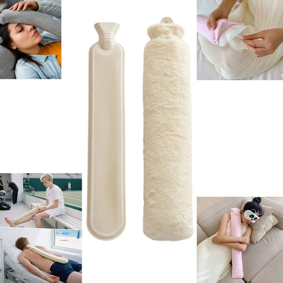 Sunup SN-29910 Peluş Kılıflı Yumuşak Dokulu Uzun 76 Cm 2500 Ml Kapasiteli Sıcak Su Torbası