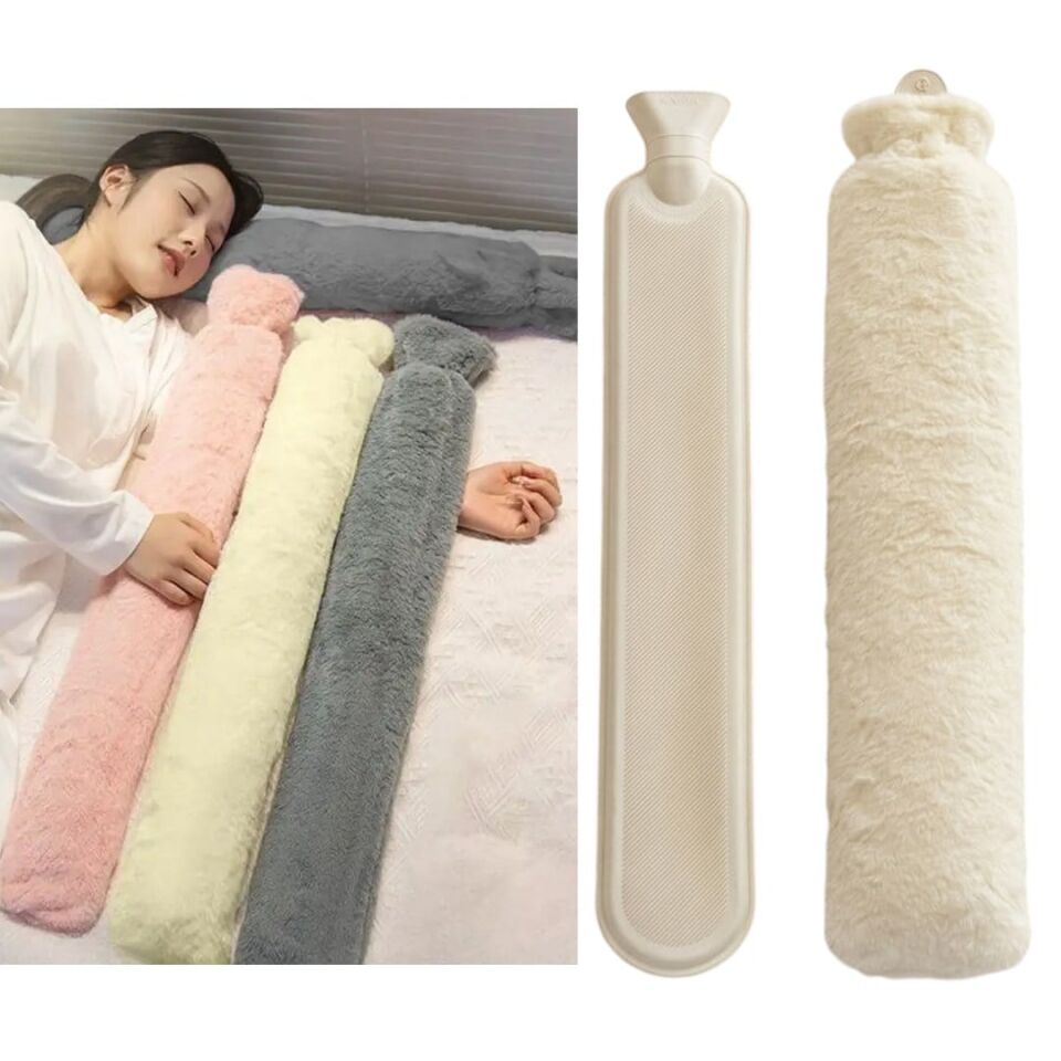 Sunup SN-29910 Peluş Kılıflı Yumuşak Dokulu Uzun 76 Cm 2500 Ml Kapasiteli Sıcak Su Torbası