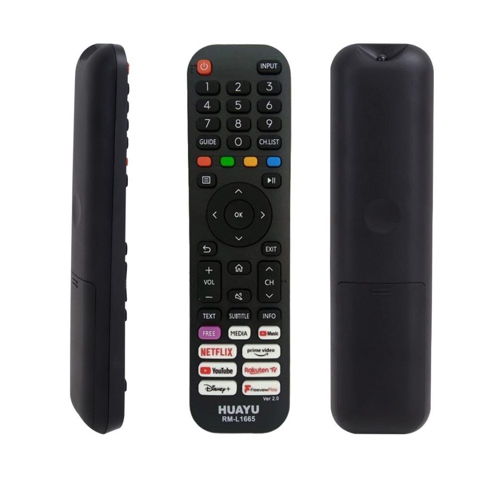 Ayt Huayu RM L1665 Ver 2.0 Hisense Netflix-Prime Video Youtube Rakuten Disney+ Tuşlu Lcd Led Tv Kumandası