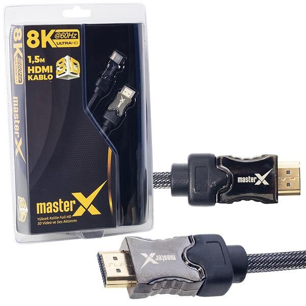 Masterx 1.5 Metre Ultra HD 8K HDMI Kablo Hdmı Ses Ve Görüntü Kablosu