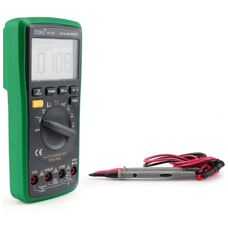 Baku BA-28 AC/DC Voltaj-Akım-Direnç-Diyot Ölçer Çok Fonksiyonlu Dijital Multimetre Ölçü Aleti