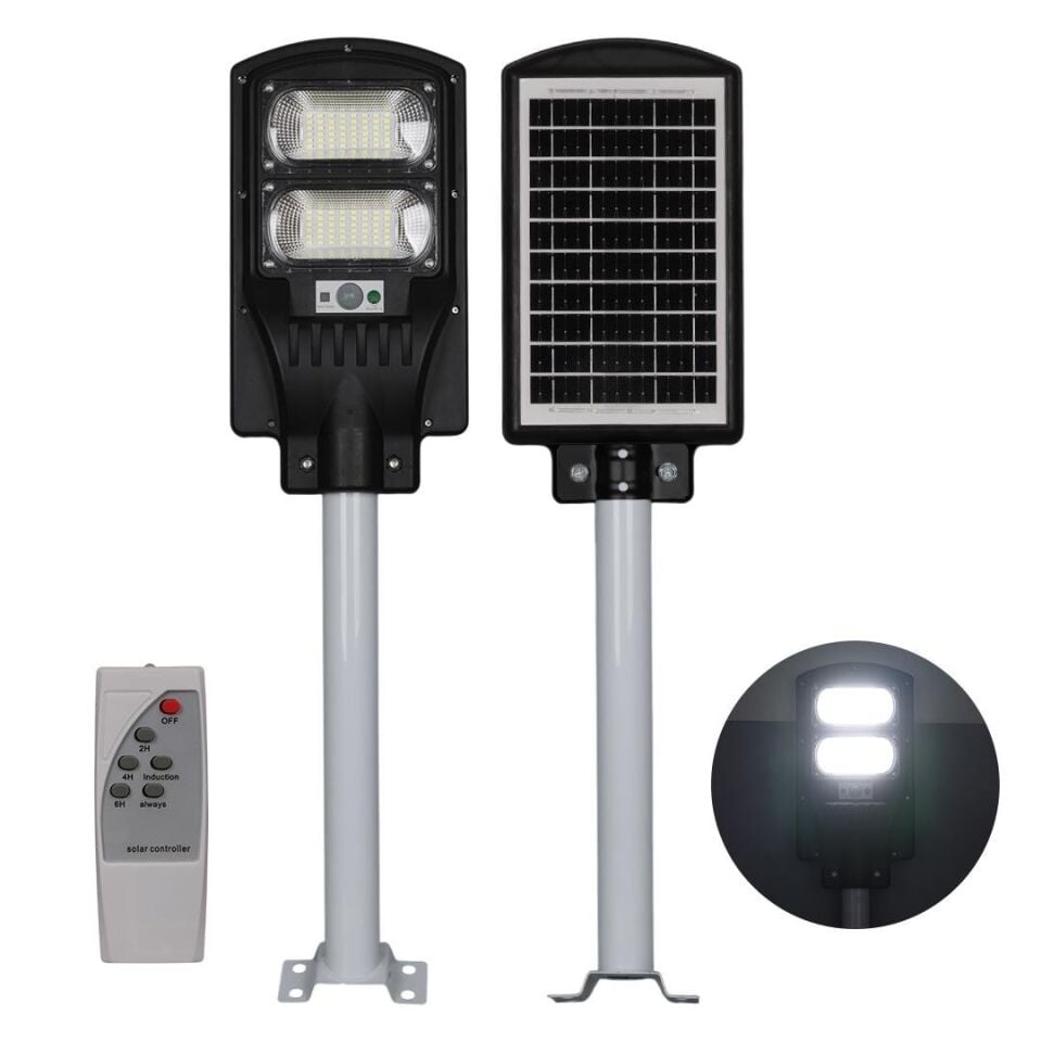 Powermaster PM-23012 Solar Güneş Enerjili Ledli Kumandalı 200 Watt Sokak Lambası Bahçe Aydınlatması